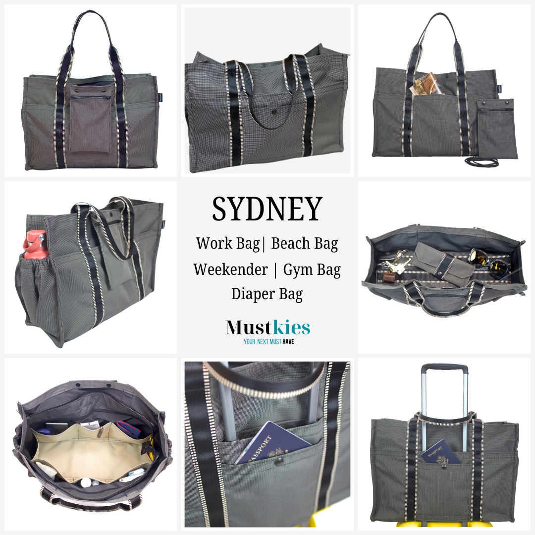 SYDNEY Premium Travel Bag with Trolley Sleeve Waterproof Canvas Carryall