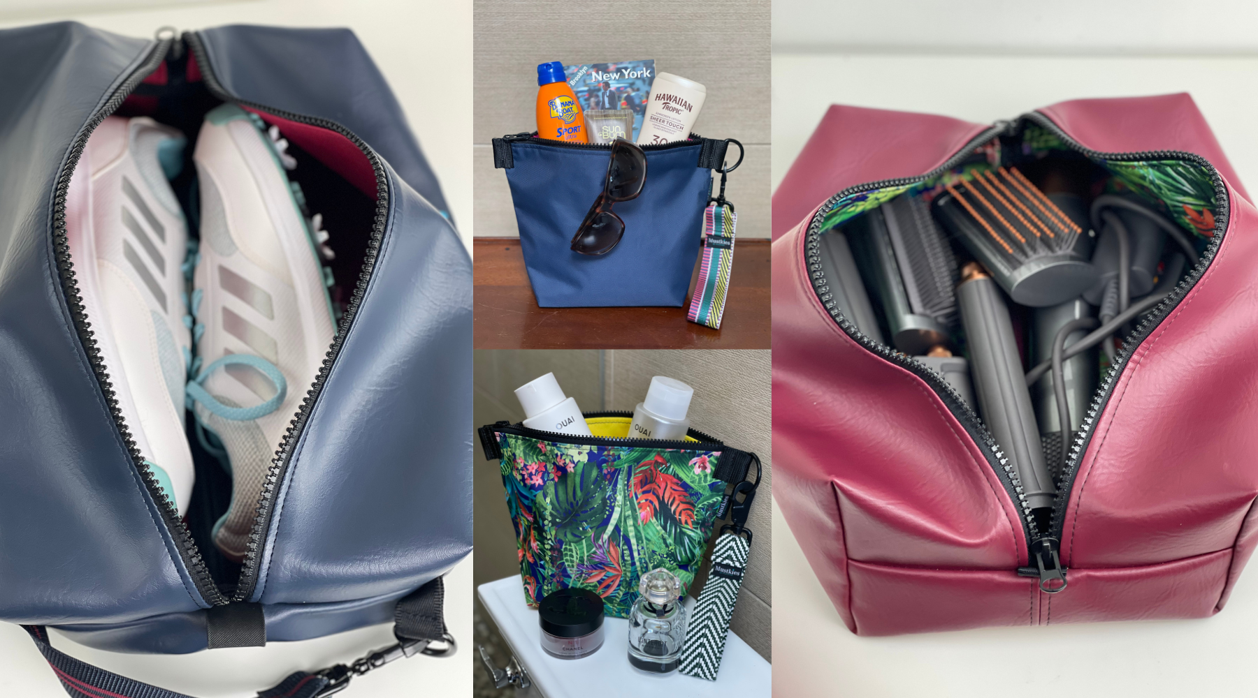 Mustkies Voyage and Lexi accessories showing how versatile they are 