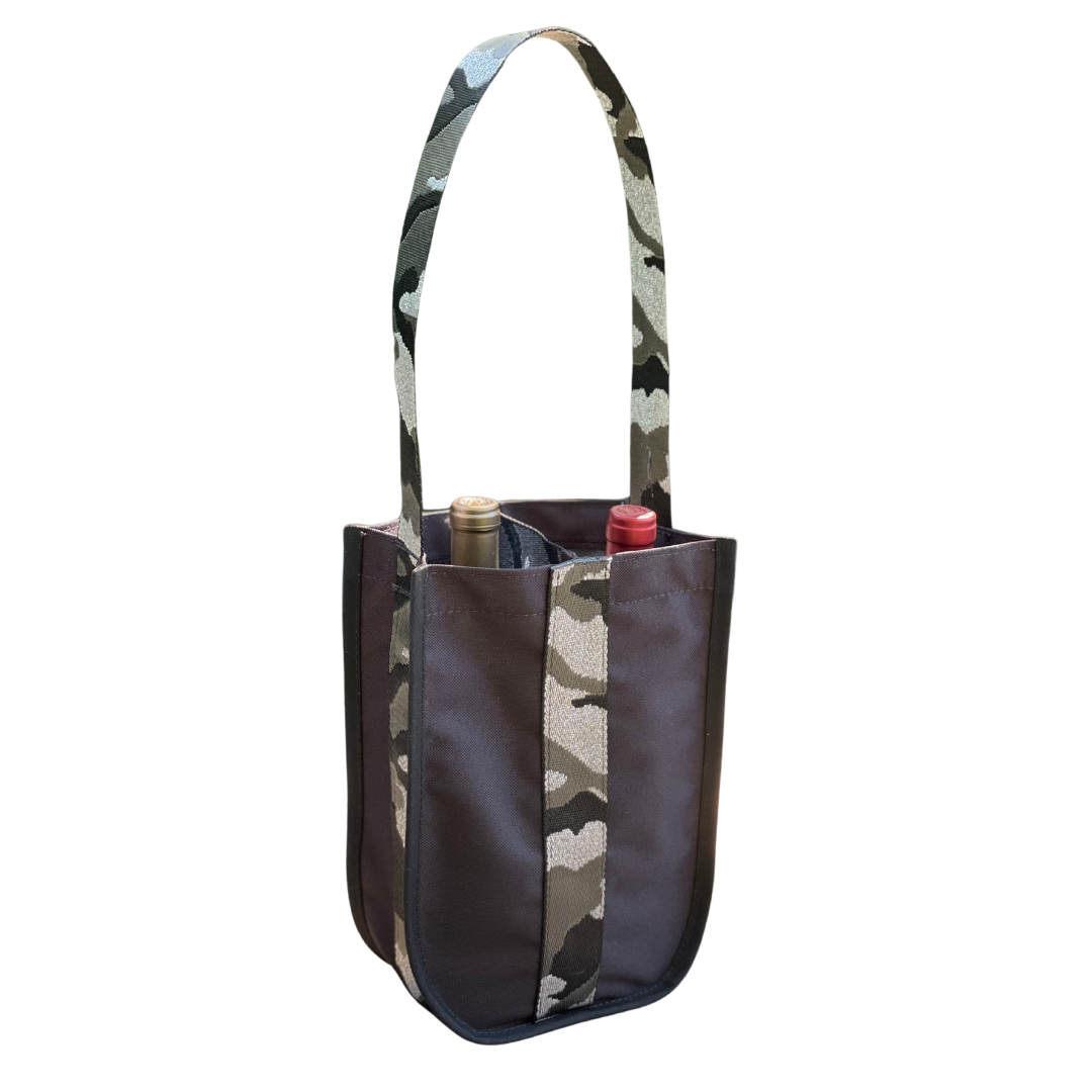 Mustkies "CHEERS" Wine & Beverage Tote. Handmade in White Plains NY, by Geraldine Signer. Mustkies is a small business that handmakes handbags, accessories and dog beds with interchangable tops.