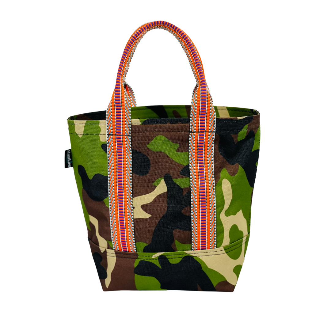 Mustkies Lena Camouflage tote.  Waterproof canvas.  Handmade in White Plains NY