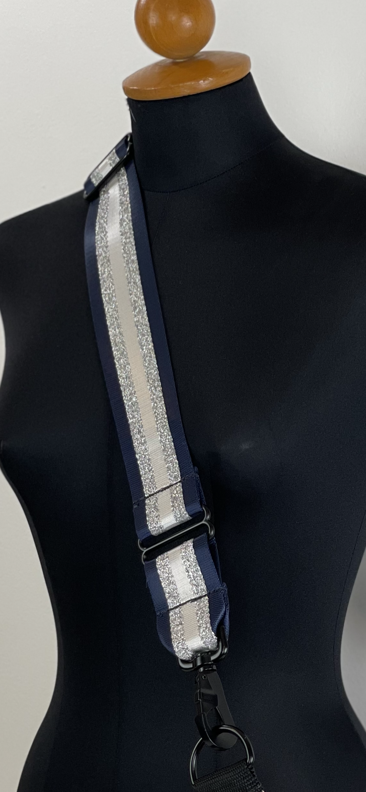 Adjustable Crossbody Bag Straps | Purse Straps Black White Zig Zag 1 Half inch