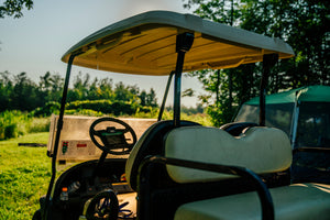 Mustkies Golf Shoe Bag - Image of golf cart
