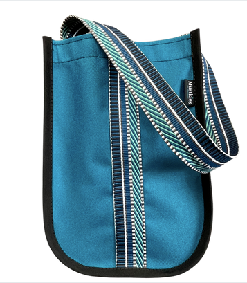 CHEERS! Mustkies Teal must have on-the-go wine & beverage bag trimmed in a Teal / Navy Strap. Extremely stylish and perfect to help you look your best while transporting your beverages to different events. Handmade in White Plains NY. Available in 4 colorways & Customizable. Size: 11T x 4.5W x 8L Perfect GIFT for wine lovers!  Celebrate the holiday season with a stylish, unique design sprits bag!!!